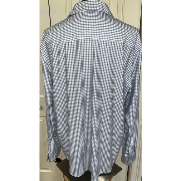 Hawker Rye Shirt Mens XXL‎ Blue White Plaid Stretch Long Sleeve Button Down - Picture 4 of 7